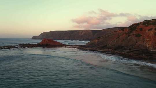 风景，海岸线，无人机，阿尔加维