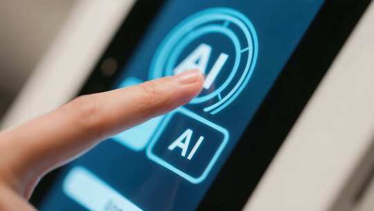 手指点击平板AI图标画面