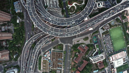 4K上海无人机高空拍摄南浦大桥全景移动