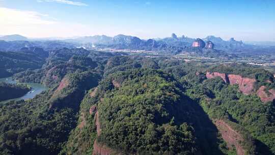 航拍韶关丹霞地貌丹霞山阳元峰长老峰景区