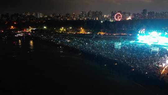 海口白沙门沙滩夜市开业当天