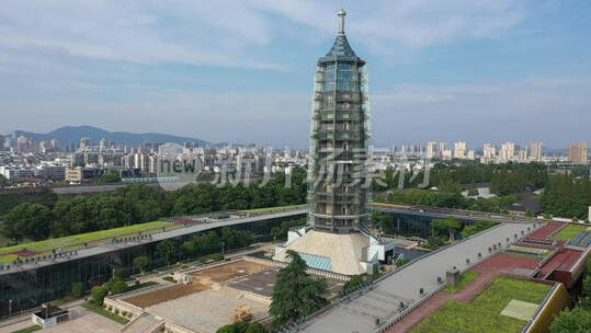 南京市地标大报恩寺遗址公园航拍视频