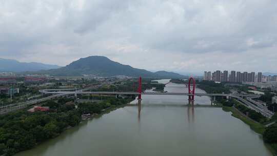 航拍福建漳州芝山大桥