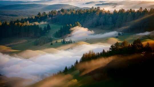 山林森林山川山脉云雾风景