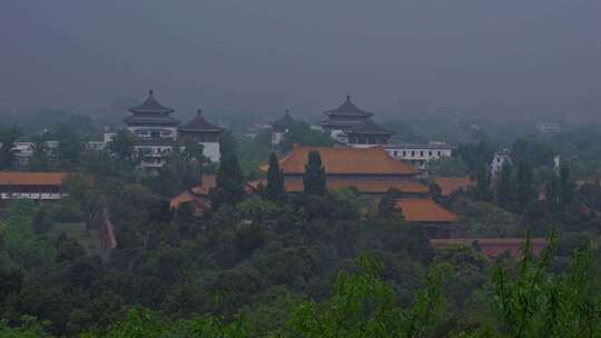 雨天北京中轴线故宫