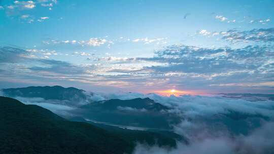 辽宁桓仁五女山日出云海延时