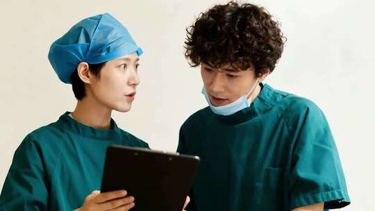 医护人员交流医疗信息素材