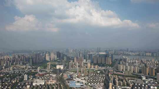 杭州钱江新城市民广场大景航拍