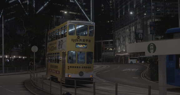 繁华香港街景夜景