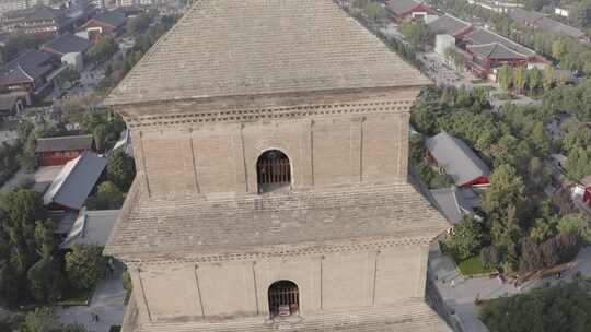 航拍视角下的西安大雁塔全景