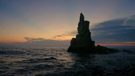 地质公园 海浪 晚霞 大海