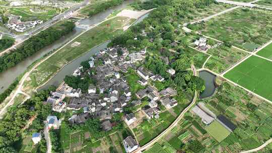 航拍福建宁德福安廉村村落风光