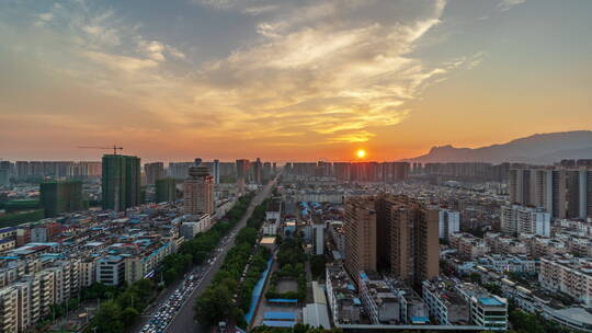 贵港城区火烧云延时