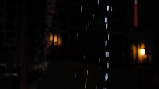 江南雨季古建筑灯笼雨滴唯美升格空镜视频素材模板下载