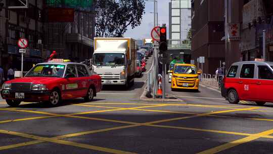 香港车流交通街景视频素材模板下载