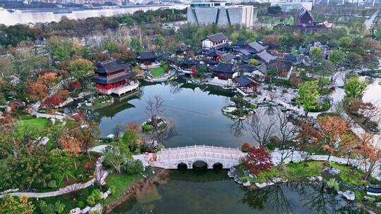 上海世博文化公园申园江南园林上海园林秋景