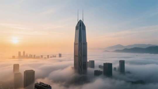 深圳平安金融中心云海景观