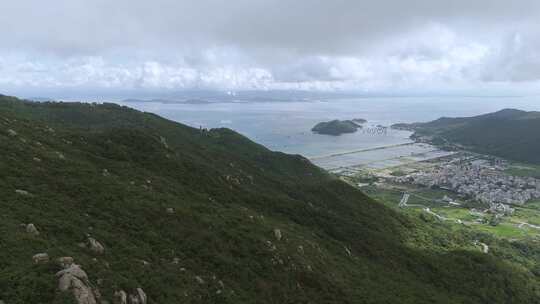 海岛大山风车山航拍视频素材