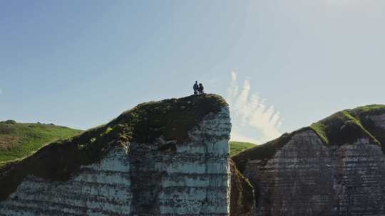 场景，惊人的，诺曼底，岩石