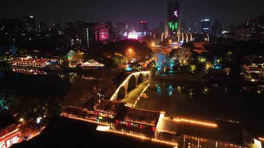 杭州市拱墅区拱宸桥京杭大运河夜景