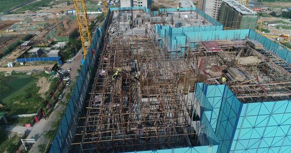 4k航拍建筑工地楼盘