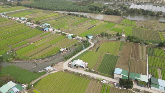 城市郊区农田航拍