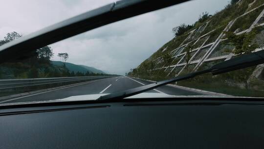 车内视角高速公路延时摄影视频素材模板下载