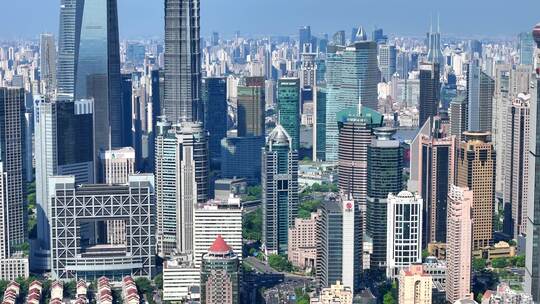 航拍上海城市风景  上海城市建筑