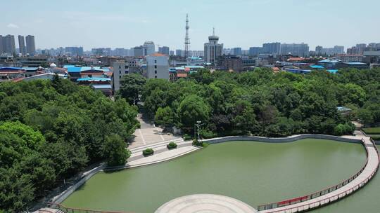 湖北孝感后湖公园航拍