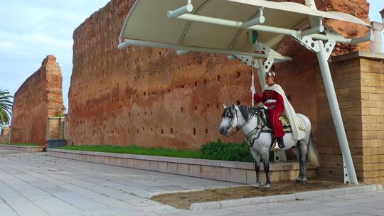 传统的摩洛哥骑兵守卫