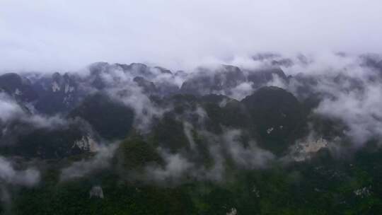 航拍雨后群山云雾缭绕山峦叠嶂山脉山川