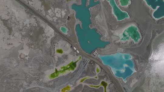青海海西州察尔汗盐湖网红多颜色高空航拍