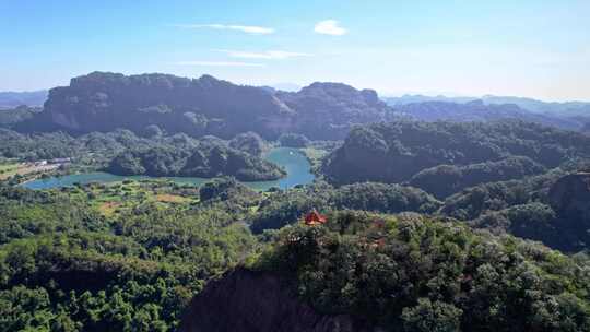 航拍韶关丹霞地貌 丹霞山阳元峰长老峰景区