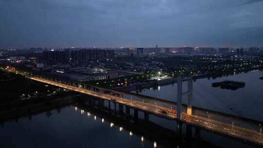 白沙洲大桥夜景航拍