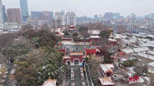 徐州户部山戏马台雪景航拍