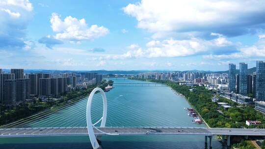 柳州航拍柳江风景城市风光