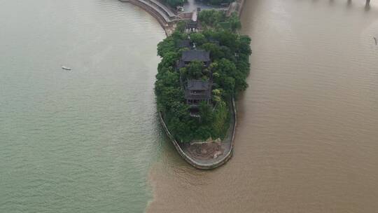 航拍湖南衡阳石鼓书院4A景区