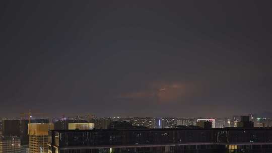 杭州城市夜景闪电延时视频素材模板下载