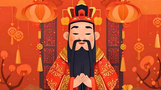 财神动画 卡通动漫形象 二次元 招财进宝