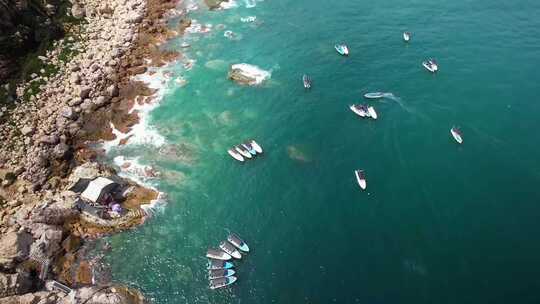 航拍大气海边海岸线