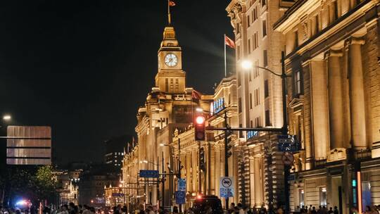 外滩夜景视频素材模板下载