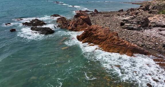 青岛大海海浪礁石