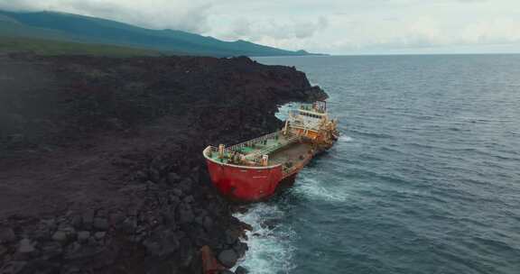 沉船，海岸，沉没，货船