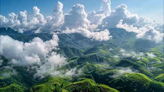 清晨早晨日出云海太阳升起云海云海日出云层