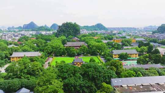 航拍桂林靖江王府独秀峰风景区