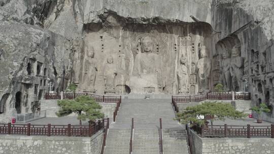 龙门石窟夜景航拍香山寺洛阳景点文化