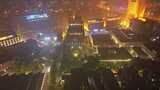 航拍天津棉3创意街区夜景高清在线视频素材下载