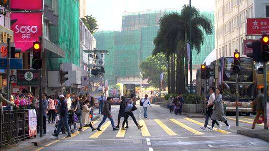 香港的人行横道视频素材模板下载