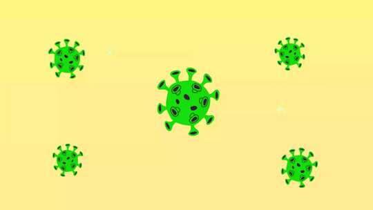 病毒细胞流动的动画。冠状病毒烟道，dna