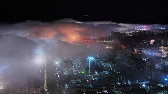 福州市区夜景平流雾9